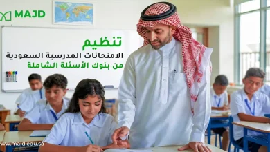 تنظيم الامتحانات المدرسية السعودية من بنوك الأسئلة الشاملة